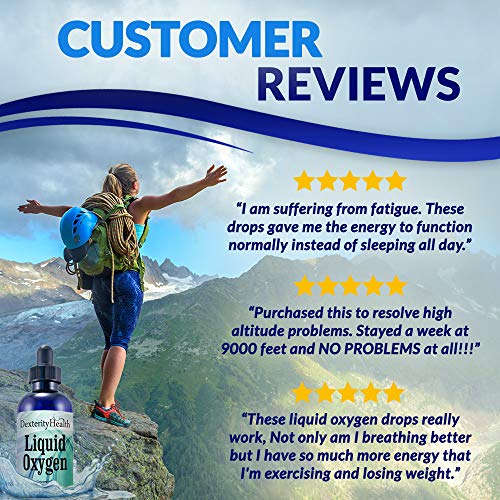 Dexterity Health Liquid Oxygen Drops 4 oz. Dropper-Top Bottle, Vegan, All-Nat...