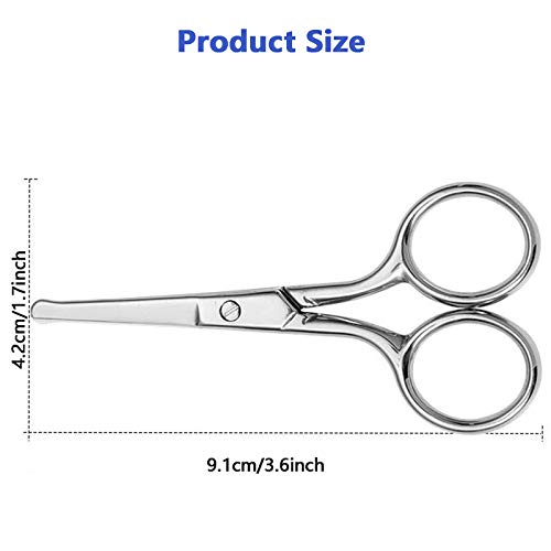 Nose Hair Scissors,3Pcs Eyebrow and Nose Hair Scissors, Stainless Steel Profe...