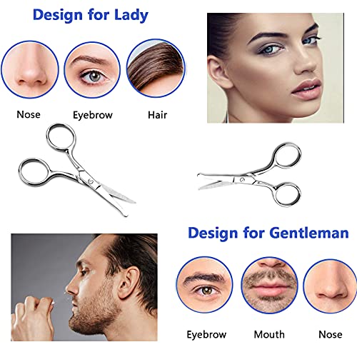 Nose Hair Scissors,3Pcs Eyebrow and Nose Hair Scissors, Stainless Steel Profe...