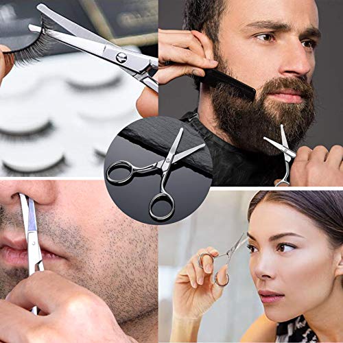 Nose Hair Scissors,3Pcs Eyebrow and Nose Hair Scissors, Stainless Steel Profe...