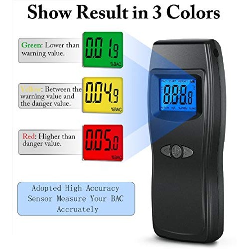 Breathalyzer, Professional Alcohol Tester, USB Rechargeable Portable Digital ...