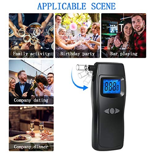 Breathalyzer, Professional Alcohol Tester, USB Rechargeable Portable Digital ...