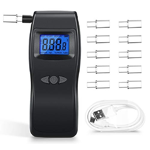 Breathalyzer, Professional Alcohol Tester, USB Rechargeable Portable Digital ...