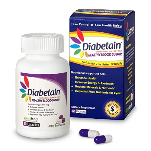 Diabetain Type 1 and 2 Diabetes Supplements - Premium Blood Sugar Control Opt...