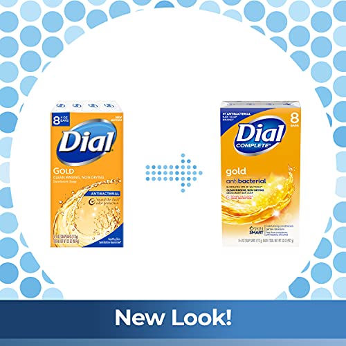Dial Antibacterial Bar Soap, Gold, 4 Oz ( 8 Bar pack)