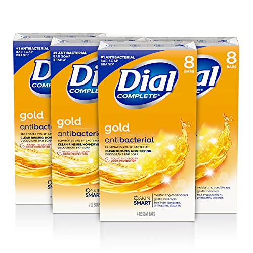 Dial Antibacterial Bar Soap, Gold, 4 Oz ( 8 Bar pack)