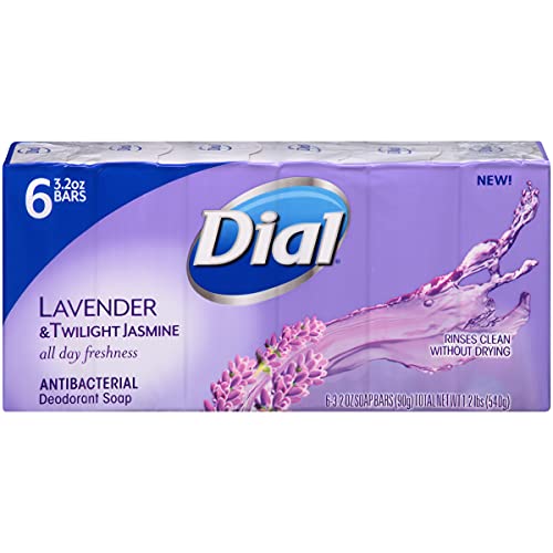 Dial Antibacterial Deodorant Bar Soap, Lavender & Twilight Jasmine, 6 Bars - ...