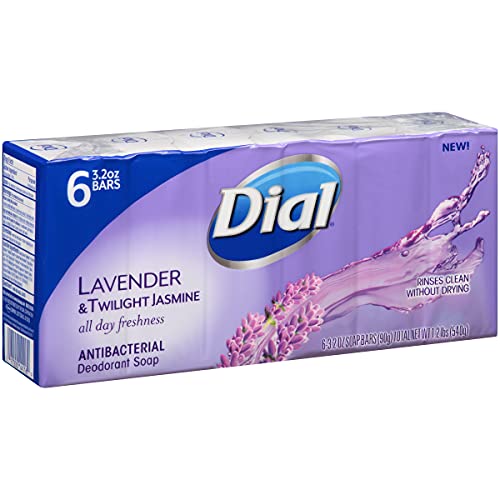 Dial Antibacterial Deodorant Bar Soap, Lavender & Twilight Jasmine, 6 Bars - ...