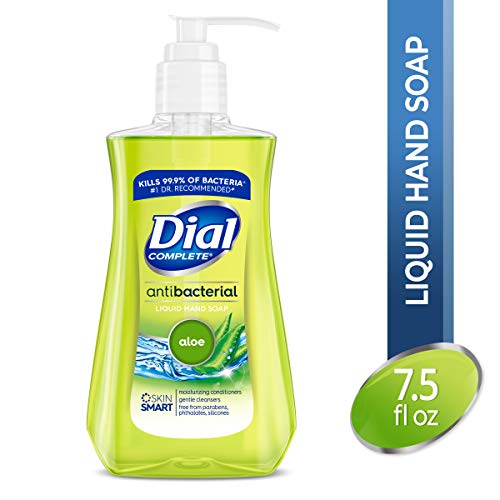 Dial Antibacterial Liquid Hand Soap, Aloe, 7.5 Fluid Ounces (Pack of 12)