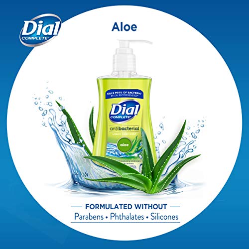 Dial Antibacterial Liquid Hand Soap, Aloe, 7.5 Fluid Ounces (Pack of 12)