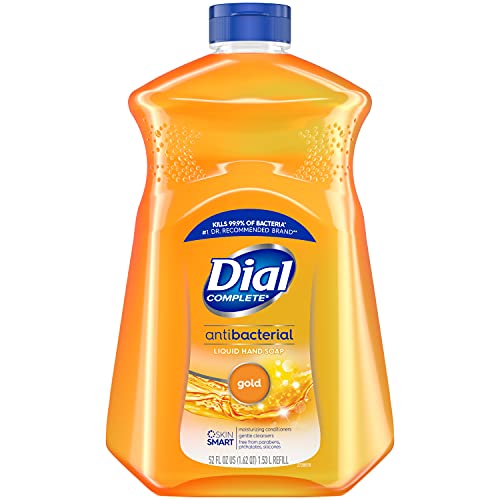 Dial Antibacterial Liquid Hand Soap Refill, Gold, 52 Fluid oz (Pack of 3)