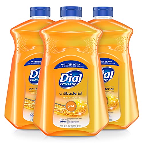 Dial Antibacterial Liquid Hand Soap Refill, Gold, 52 Fluid oz (Pack of 3)