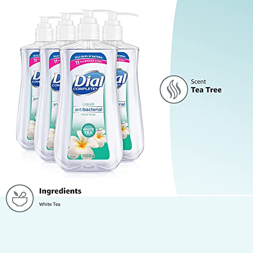 Dial Antibacterial Liquid Hand Soap, White Tea, 11 Ounce (Pack of 4)