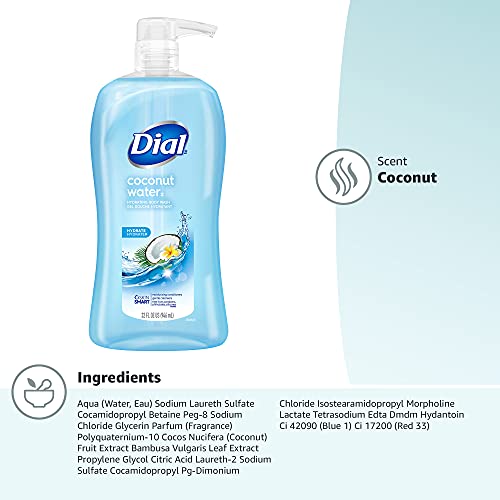 Dial Body Wash, Coconut Water, 32 Fluid Ounces