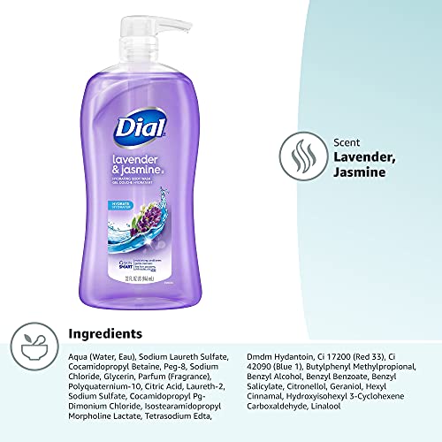 Dial Body Wash, Lavender & Jasmine, 32 Fluid Ounces ( Pack May Vary )