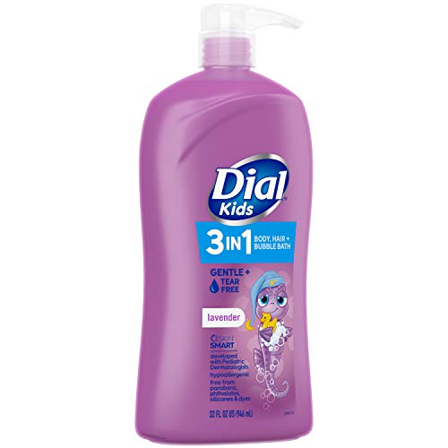 Dial Kids 3in1 Body+Hair+Bubble Bath fl oz, Lavender, 32 Ounce