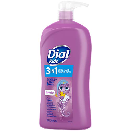 Dial Kids 3in1 Body+Hair+Bubble Bath fl oz, Lavender, 32 Ounce