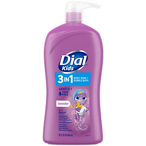 Dial Kids 3in1 Body+Hair+Bubble Bath fl oz, Lavender, 32 Ounce