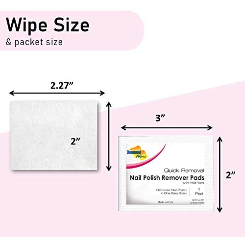 Diamond Wipes Acetone Nail Polish Remover Pads Box of 50ct Individually Wrapp...