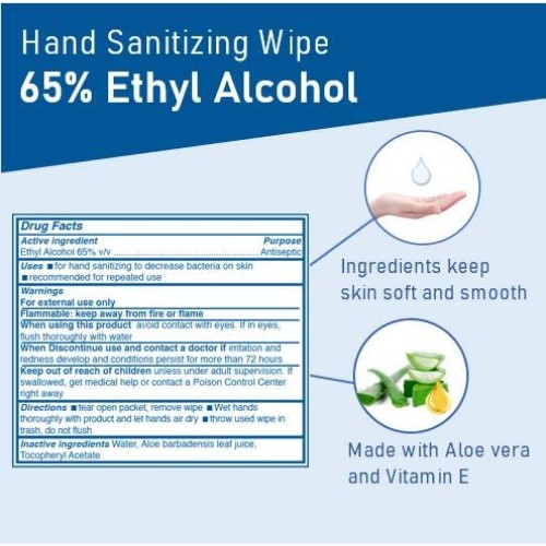 Diamond Wipes Instant Hand Sanitizer Alcohol Wipes 65% Ethyl Alcohol Box Of 1...