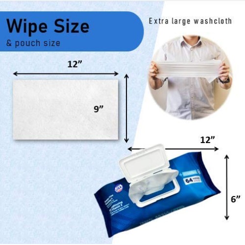 Handybath Incontinence Adult Washcloths Scented for Senior Care or Outdoor Ac...