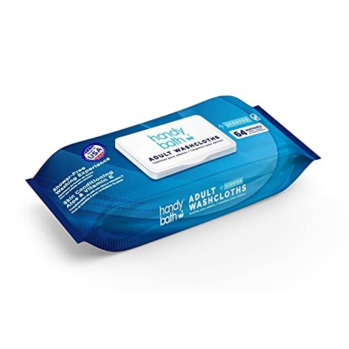 Handybath Incontinence Adult Washcloths Scented for Senior Care or Outdoor Ac...