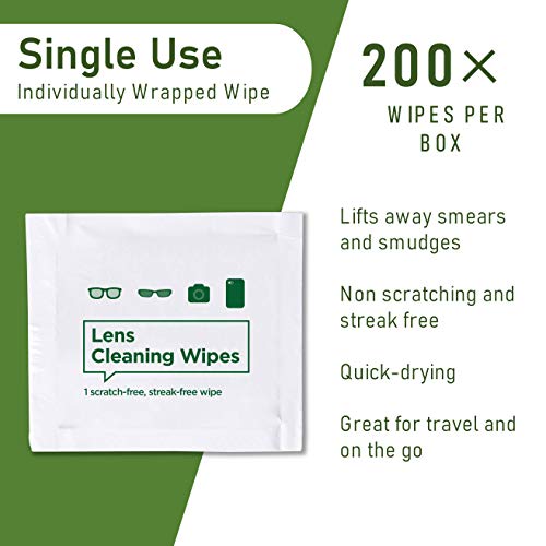 Pre-moistened Lens and Glass Cleaning Wipes: for Glasses, Camera, Cell Phone,...