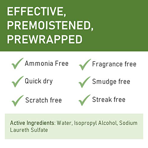 Pre-moistened Lens and Glass Cleaning Wipes: for Glasses, Camera, Cell Phone,...