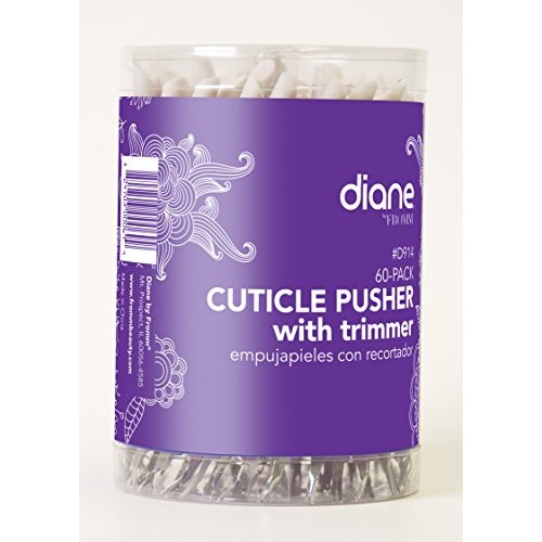 Diane Cuticle Pusher with Trimmer, 60 Pack, D914