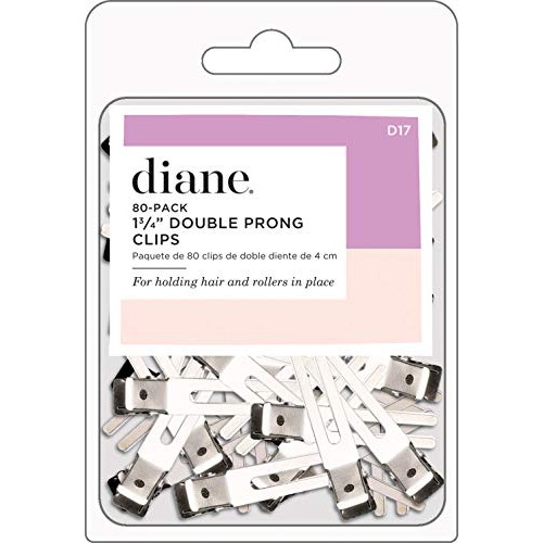Diane Double Prong Hair Clips for Women, Girls – Pack of 80 – For Holding Rol...