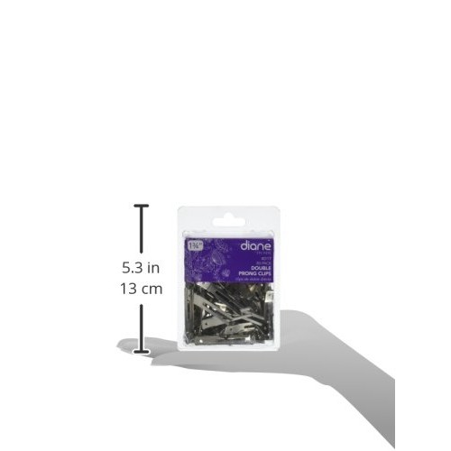 Diane Double Prong Hair Clips for Women, Girls – Pack of 80 – For Holding Rol...