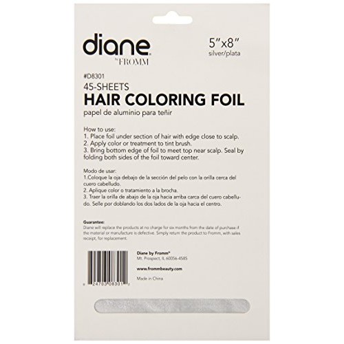 Diane Embossed D8301 45 Sheets Hair Coloring Foil, Silver