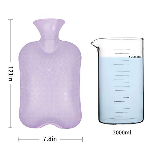 Hot Water Bottle Rubber Warm Water Bag with Soft Plush and Knit Cover,Hot Wat...