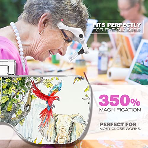 Dicfeos Magnifying Glass with Light for Close Work, Headband Magnifier with L...