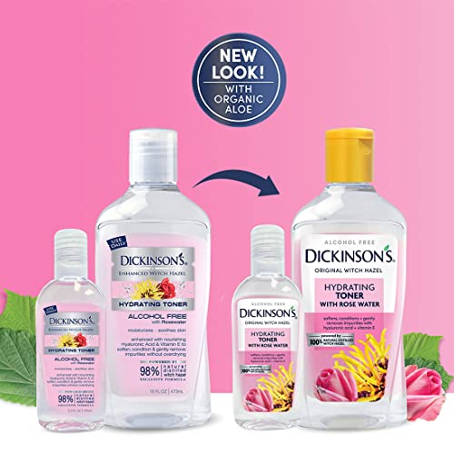 Dickinson's Enhanced Witch Hazel Hydrating Toner with Rosewater, Alcohol Free...