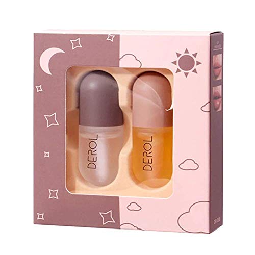 2 Pcs Lip Plumper,Syrup Cosmetics Lip Plumper, Syrup Day and Night Lip Plumpe...