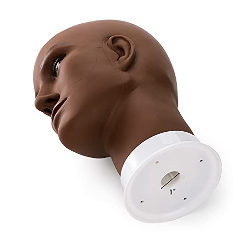 Dicunoy 2PCS Mannequin Head, Male Hair Model Head, Bald Wig Head, Afro Americ...