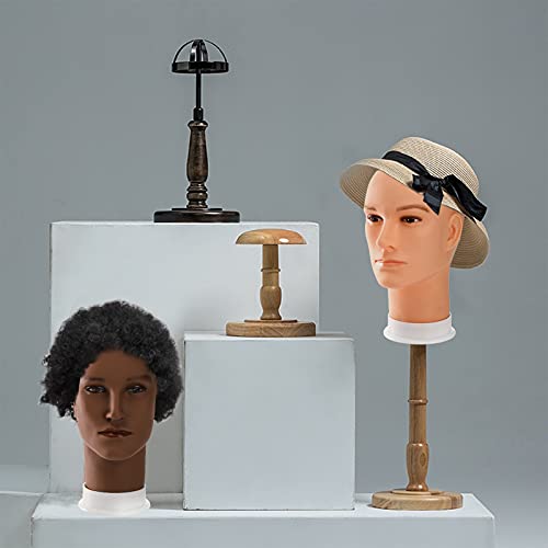 Dicunoy 2PCS Mannequin Head, Male Hair Model Head, Bald Wig Head, Afro Americ...