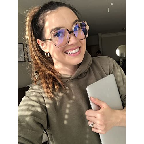 DIFF Eyewear - Claire - Designer Square UV400 Blue Light Blocking Glasses for...