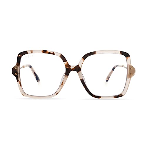 DIFF Eyewear - Claire - Designer Square UV400 Blue Light Blocking Glasses for...