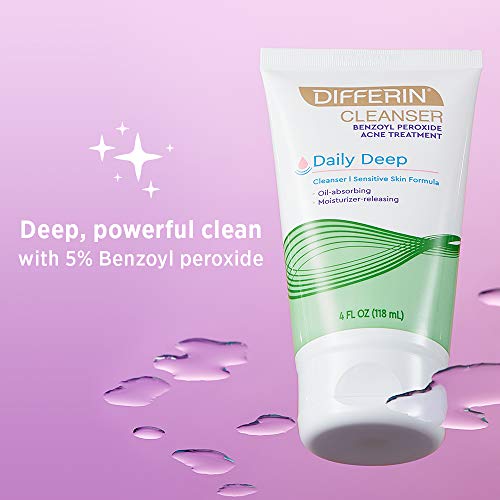 Acne Face Wash with Benzoyl Peroxide by the makers of Differin Gel, Daily Dee...