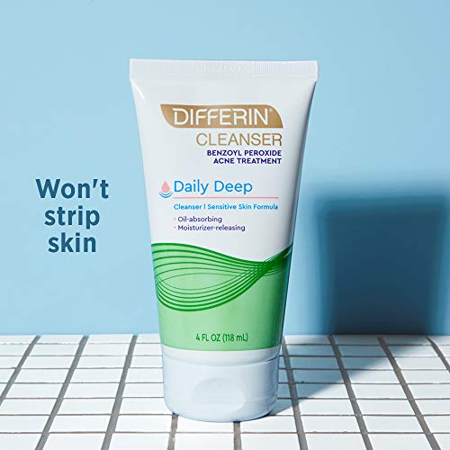 Acne Face Wash with Benzoyl Peroxide by the makers of Differin Gel, Daily Dee...