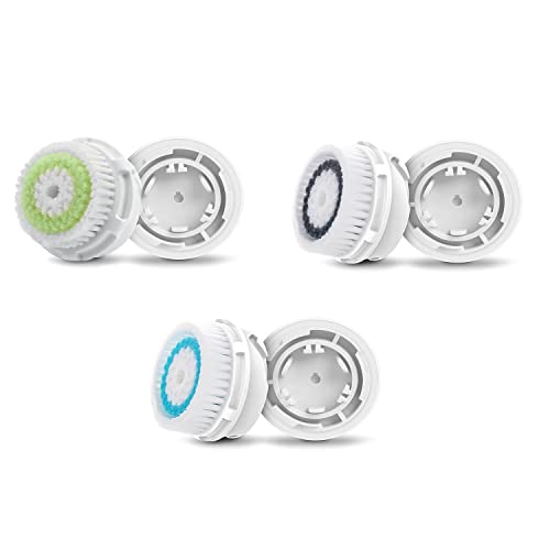 6 Pack Replacement Facial Ultrasonic Cleansing Brush Heads Compatible with De...