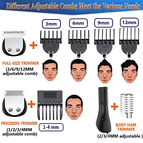 DIKANEO Beard Trimmer Hair Clipper Kit for Men, 10 IN 1 Electric Trimmers Gro...