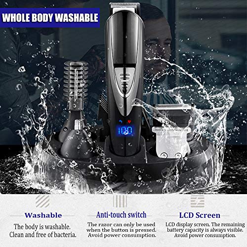 DIKANEO Beard Trimmer Hair Clipper Kit for Men, 10 IN 1 Electric Trimmers Gro...