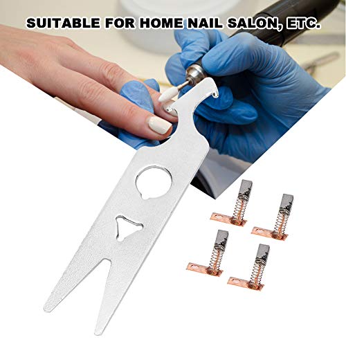 2 Pairs Nail Drill Carbon Brush, Nail Drill Machine Wrench, Alloy Durable Nai...