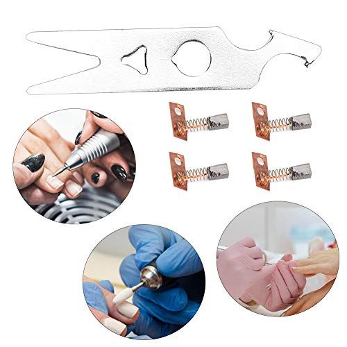 2 Pairs Nail Drill Carbon Brush, Nail Drill Machine Wrench, Alloy Durable Nai...