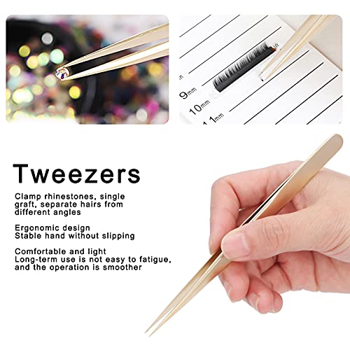 Nail Art Tweezers - Steel Tweezer Eyelash Extension Tweezers Nail Art Tweezer...
