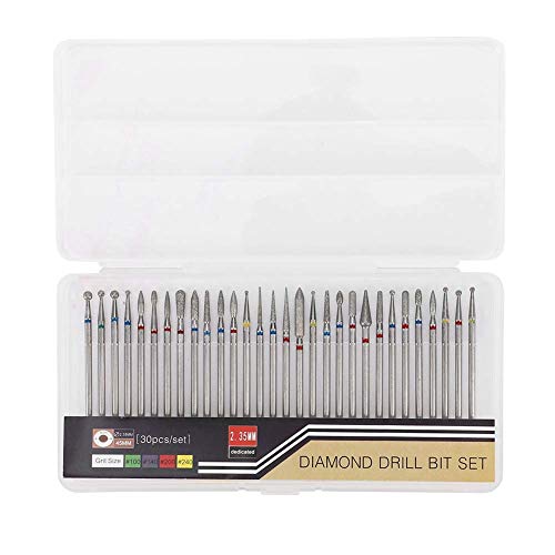 Nail Drill Head,30Pcs / Set Nail Drill Bit Kit Sanding Bit for Nail Tips - Ma...