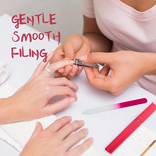 3 Pack Crystal Glass Nail File with Case, Glass Fingernail File for Natural N...